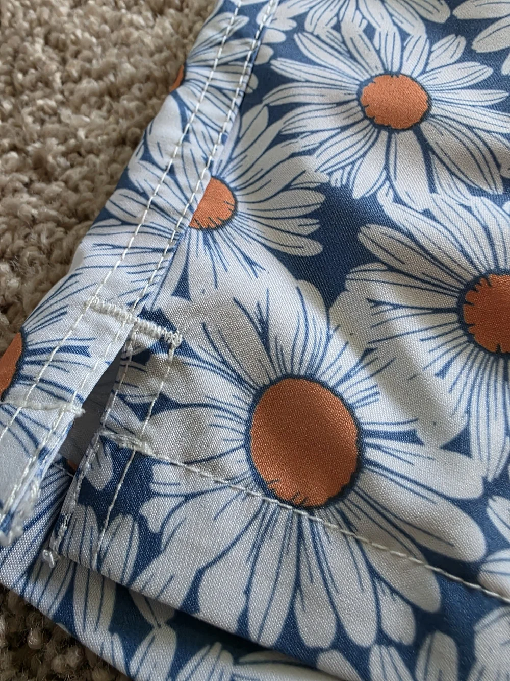 Goodfellow & Co men's swim trunks blue and white daisy pattern 5